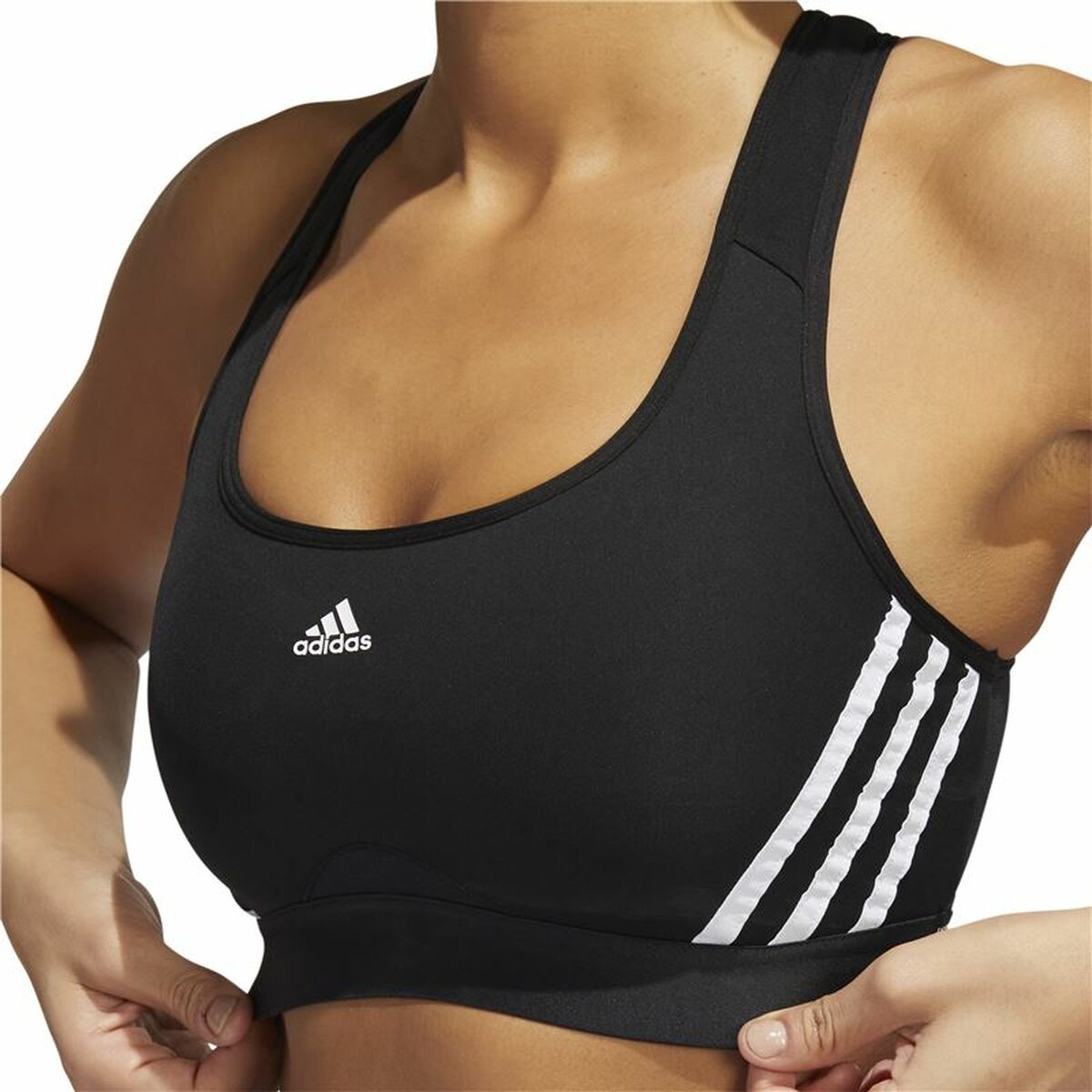 Sport-BH Adidas Pwr Ms 3S Svart - 7