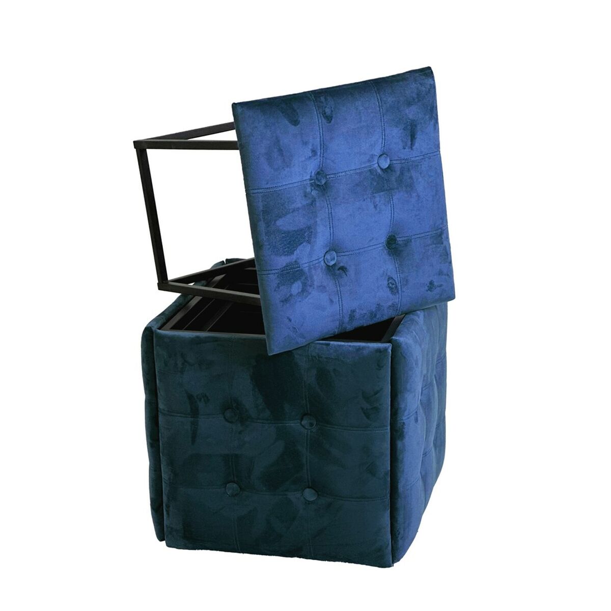 Stolset GO GIFT Transformer Rödbrun Sammet Stål 50 x 50 x 50 cm Puff 5-i-1 5 antal
