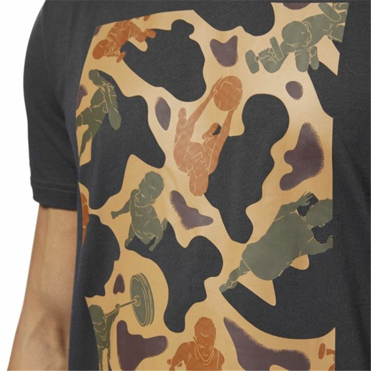 T-shirt med kortärm Herr Reebok Sportswear Training Kamouflage Svart - 6