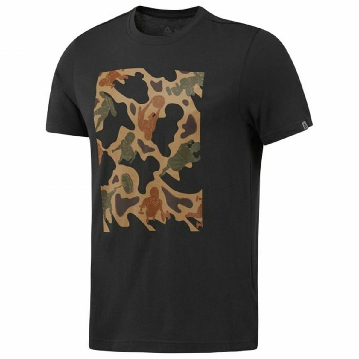 T-shirt med kortärm Herr Reebok Sportswear Training Kamouflage Svart - 8