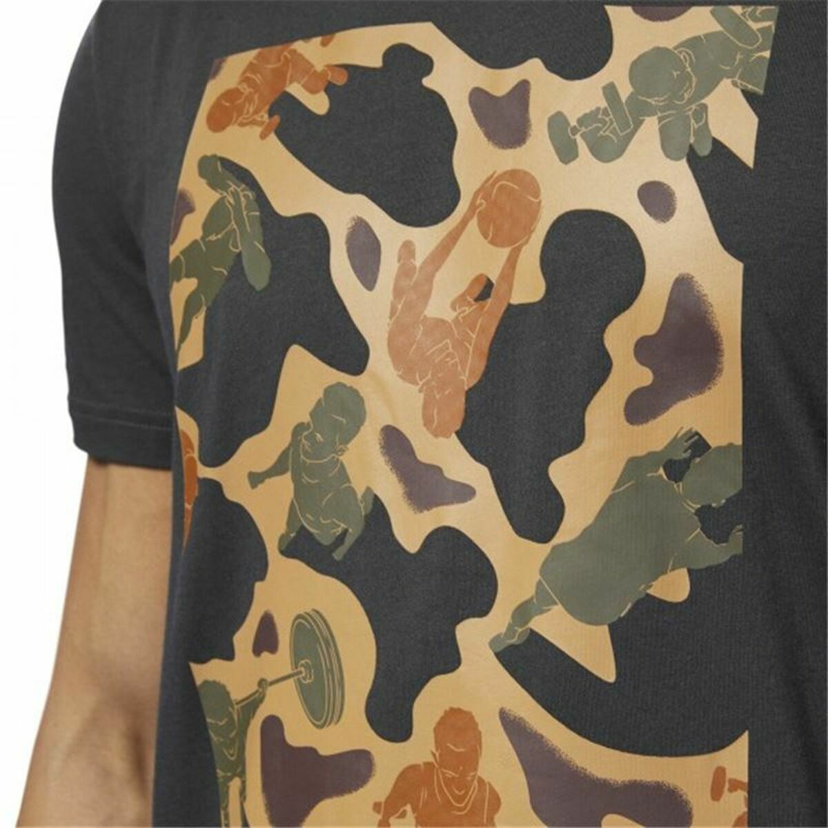 T-shirt med kortärm Herr Reebok Sportswear Training Kamouflage Svart - 13