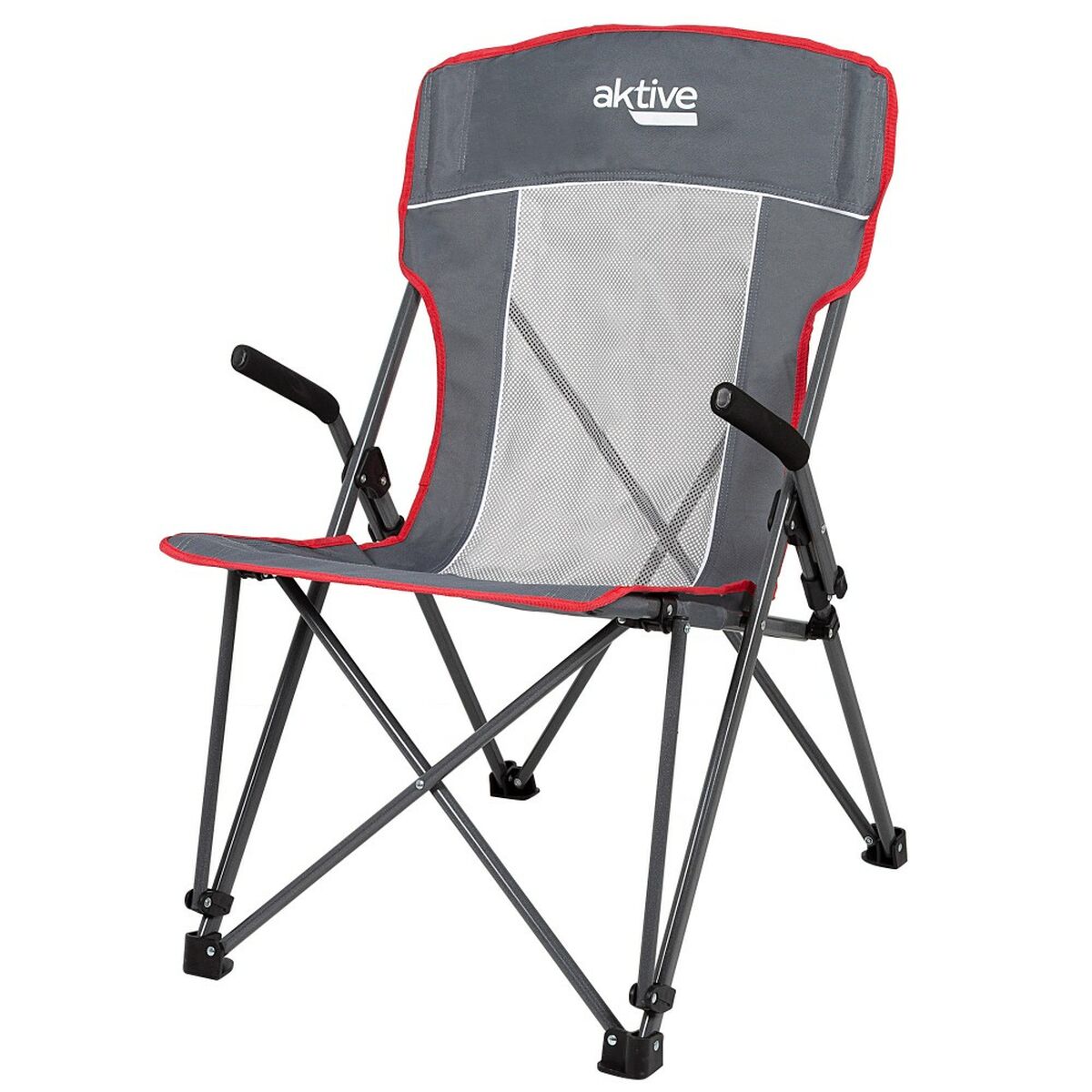 Hopfällbar campingstol Aktive Grå 59 x 97 x 68 cm (2 antal) - 9