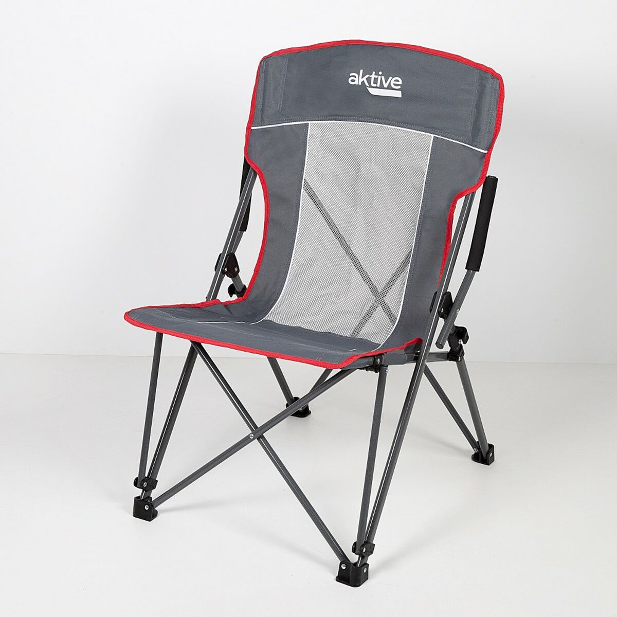 Hopfällbar campingstol Aktive Grå 59 x 97 x 68 cm (2 antal) - 2