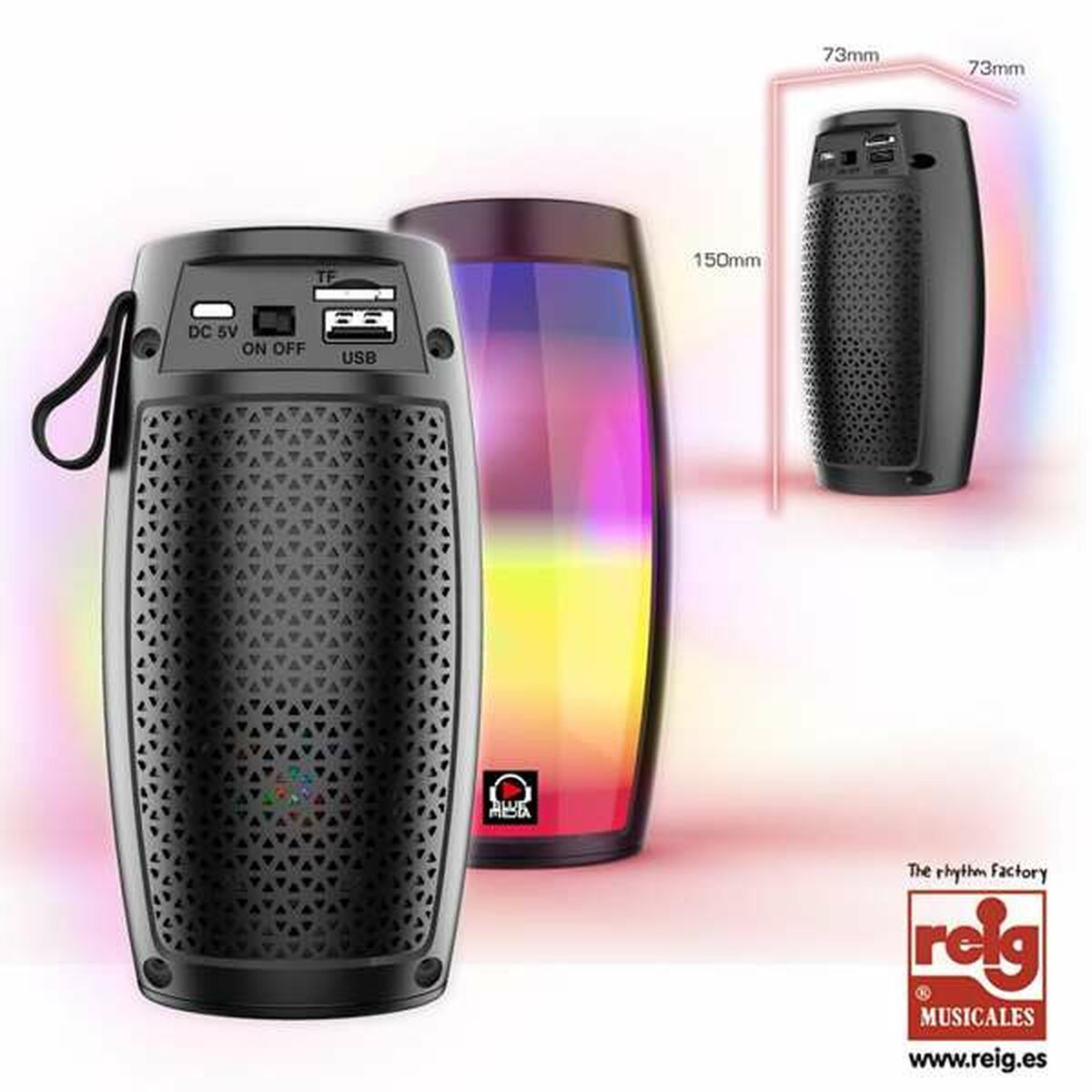 Bluetooth Högtalare Reig USB 5 W 16 x 8,2 x 8,2 cm - 11
