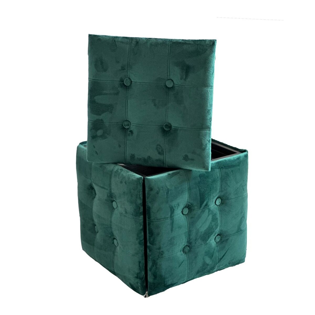 Stolset GO GIFT Transformer Mörkgrön Sammet Stål 50 x 50 x 50 cm Puff 5-i-1 5 antal - 3