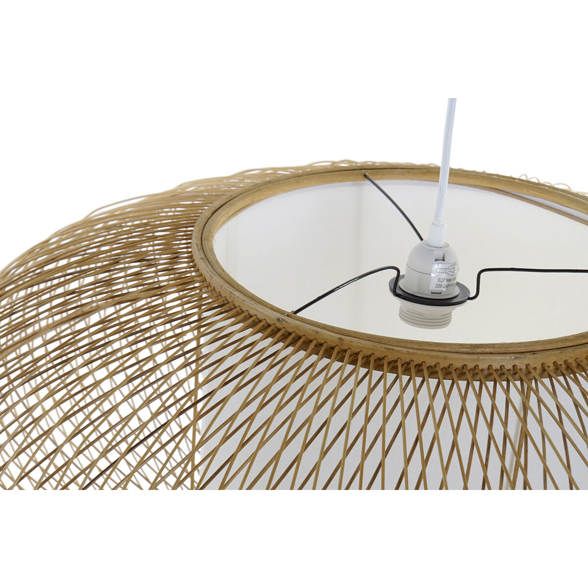 Taklampa DKD Home Decor Vit Naturell Bambu 40 W 83 x 83 x 40 cm - 11