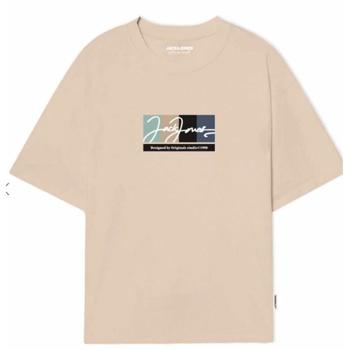 T-shirt med kortärm Herr Jack & Jones JORPORTLAND BLOCK BRANDING SS CN LN 12262662 Beige - 2