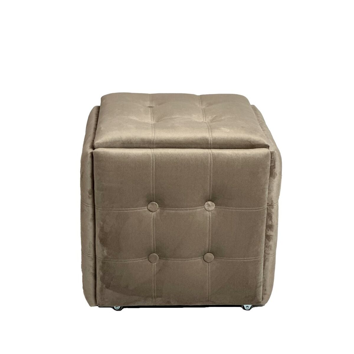 Stolset GO GIFT Transformer Capuccino Sammet Stål 50 x 50 x 50 cm Puff 5-i-1 5 antal - 2