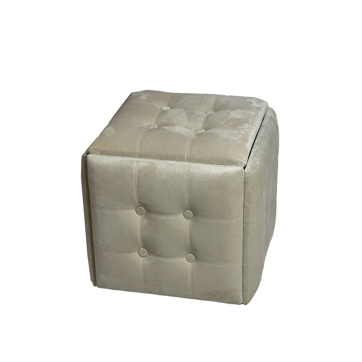 Stolset GO GIFT Transformer Kräm Sammet Stål 50 x 50 x 50 cm Puff 5-i-1 5 antal - 2