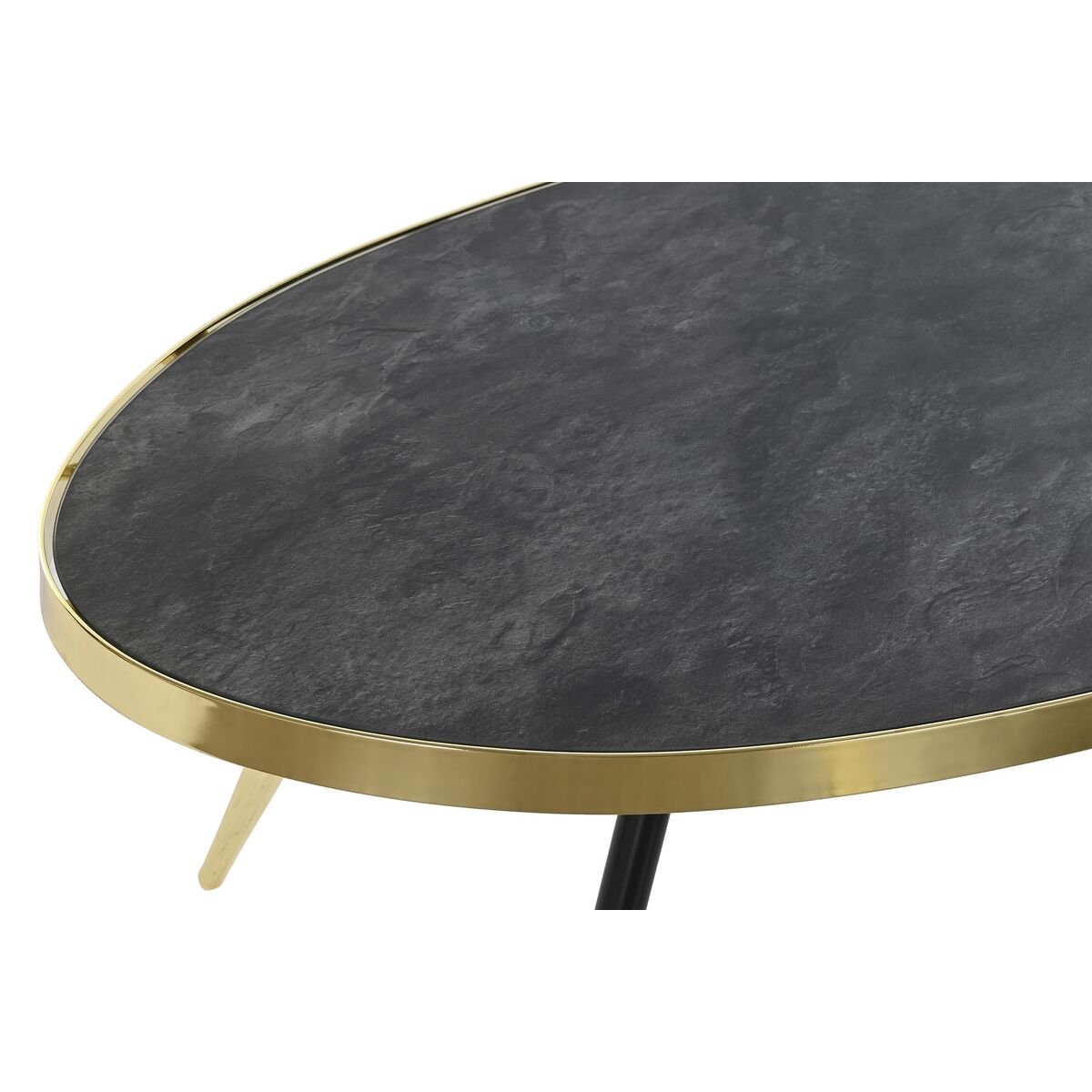 Soffbord DKD Home Decor Svart Gyllene Glas Stål 110 x 50 x 41,5 cm - 2