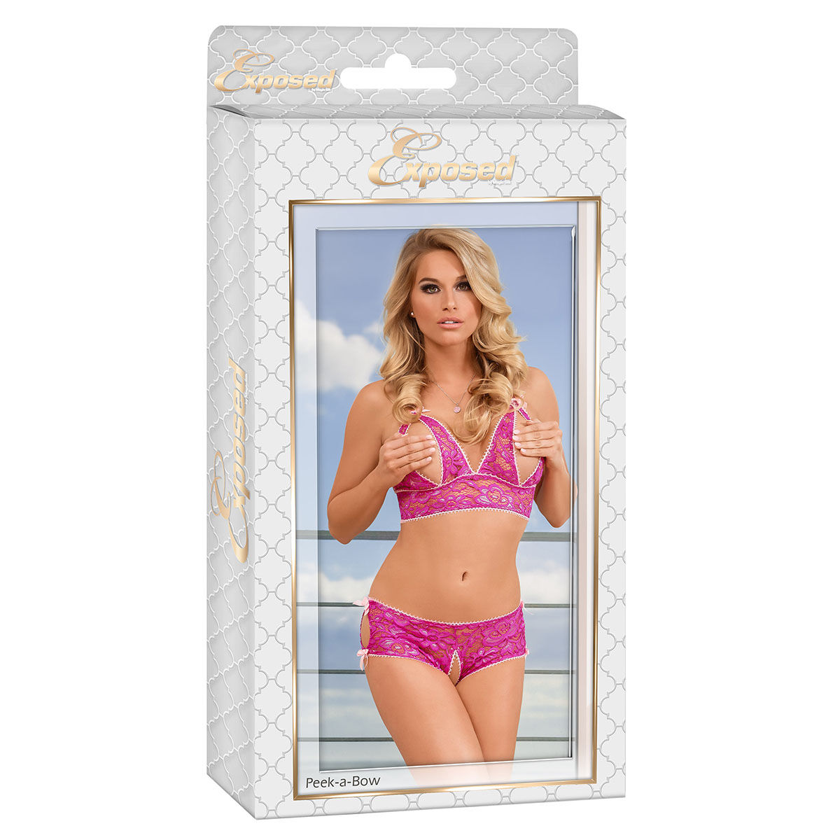 Set med underkläder Exposed Rosa (S/M)