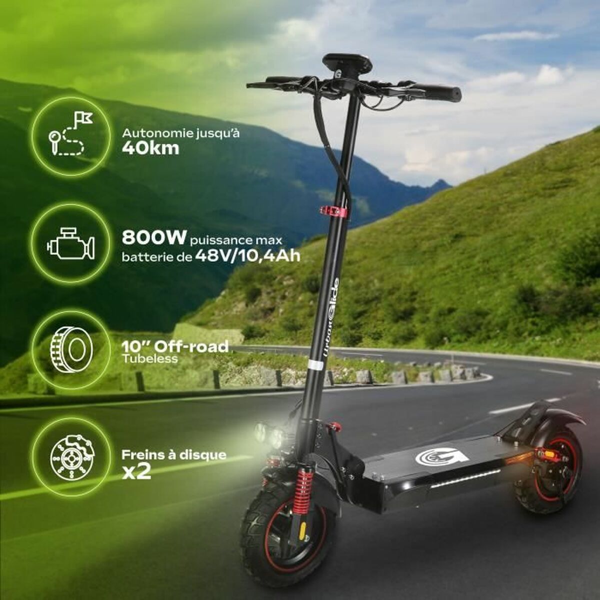 Elscooter Urbanglide ECROSS PRO LITE 2 Svart 25 km/h - 5