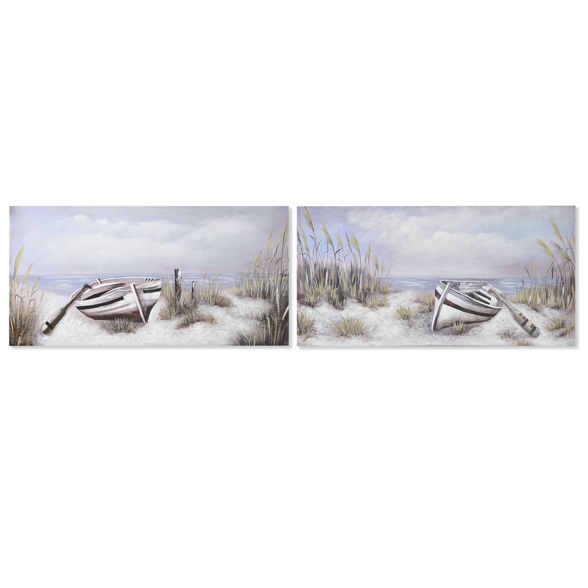 Kanvas Home ESPRIT Strand Båt Medelhavs 140 x 3 x 70 cm (2 antal)