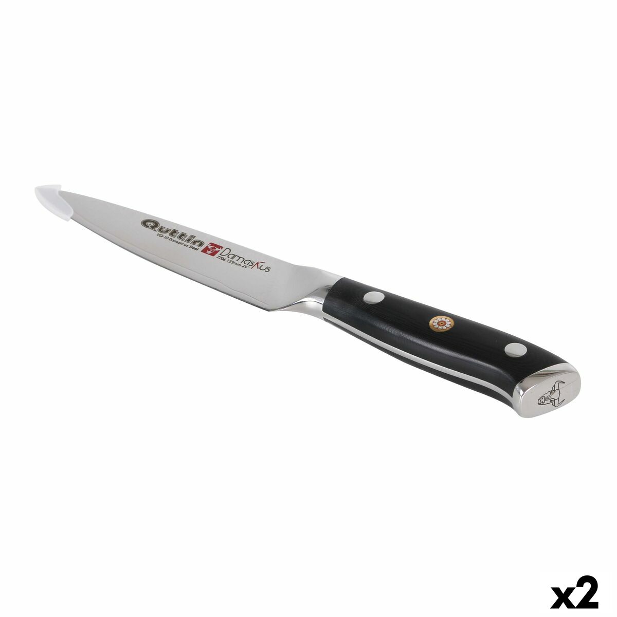 Kökskniv Quttin Damaskus Svart Silvrig 12 cm (2 antal)