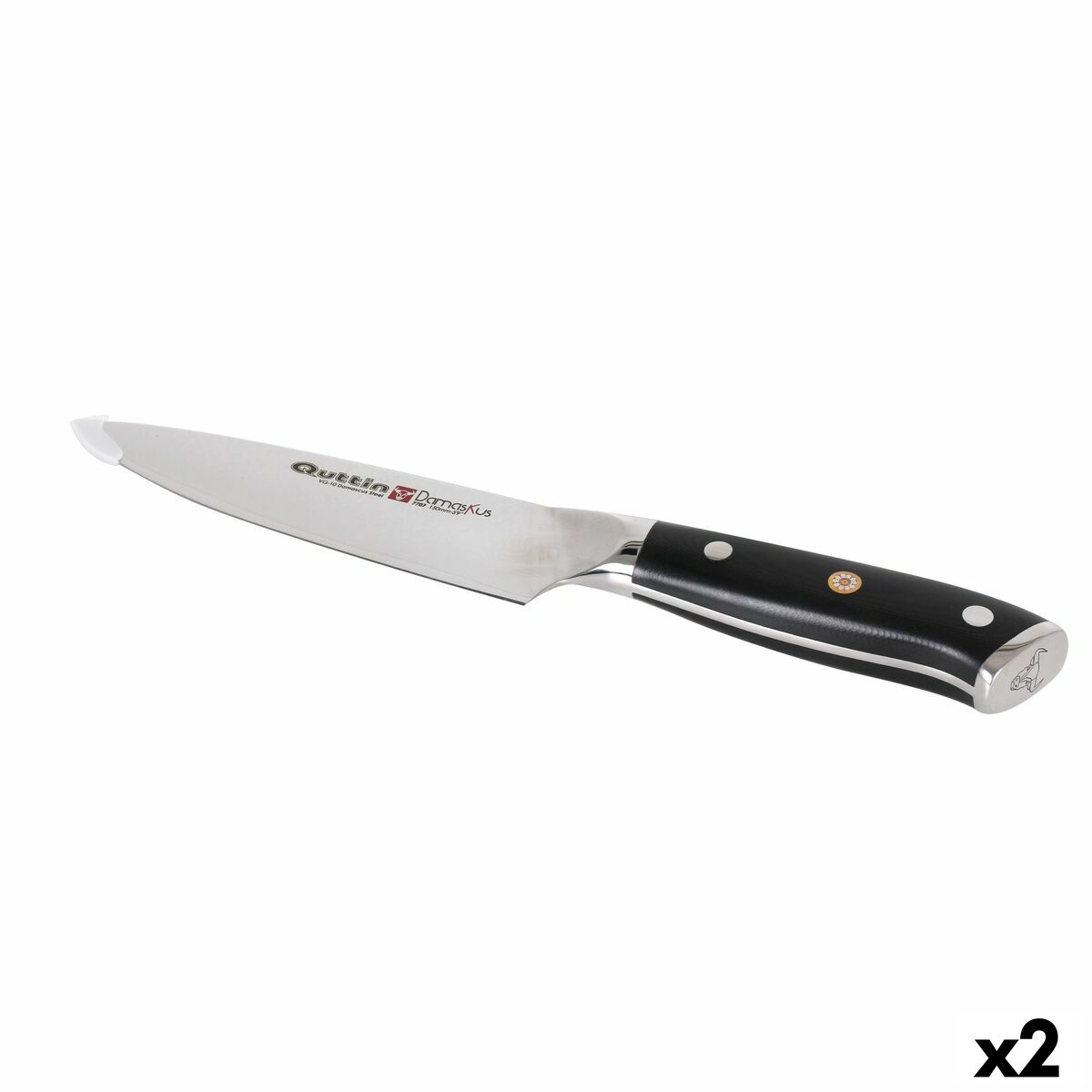 Kökskniv Quttin DAMASKUS Svart Silvrig 15 cm (2 antal)