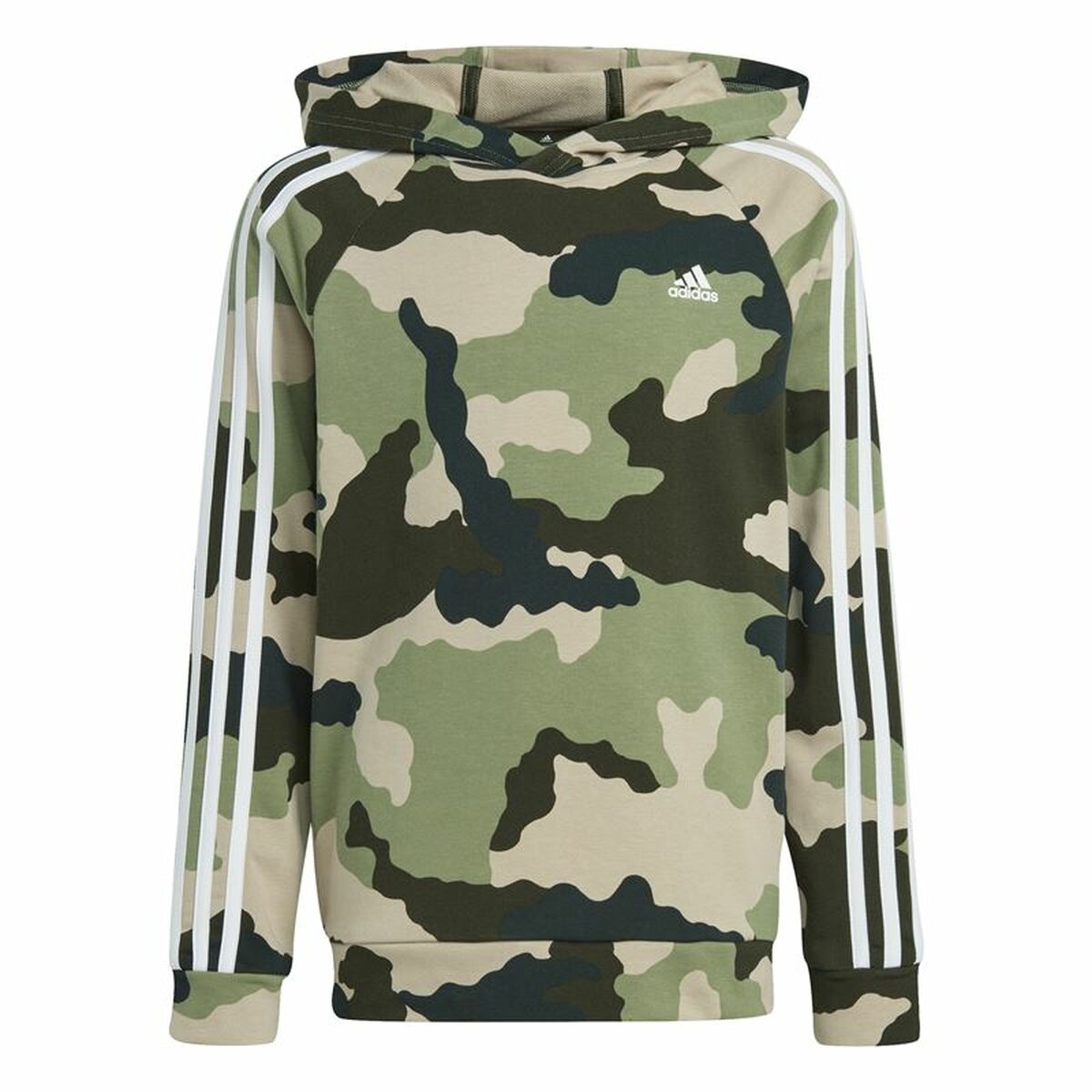 Tröja med huva Barn Adidas Essentials Multicolour Kamouflage