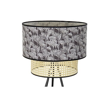 Golvlampa DKD Home Decor Naturell Svart Metall Palmer Polyester Kolonial (60 x 60 x 129 cm)