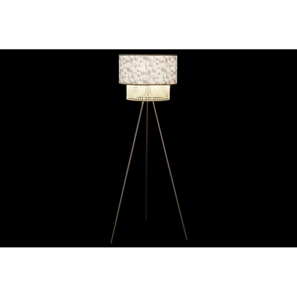Golvlampa DKD Home Decor Naturell Svart Metall Palmer Polyester Kolonial (60 x 60 x 129 cm) - 3
