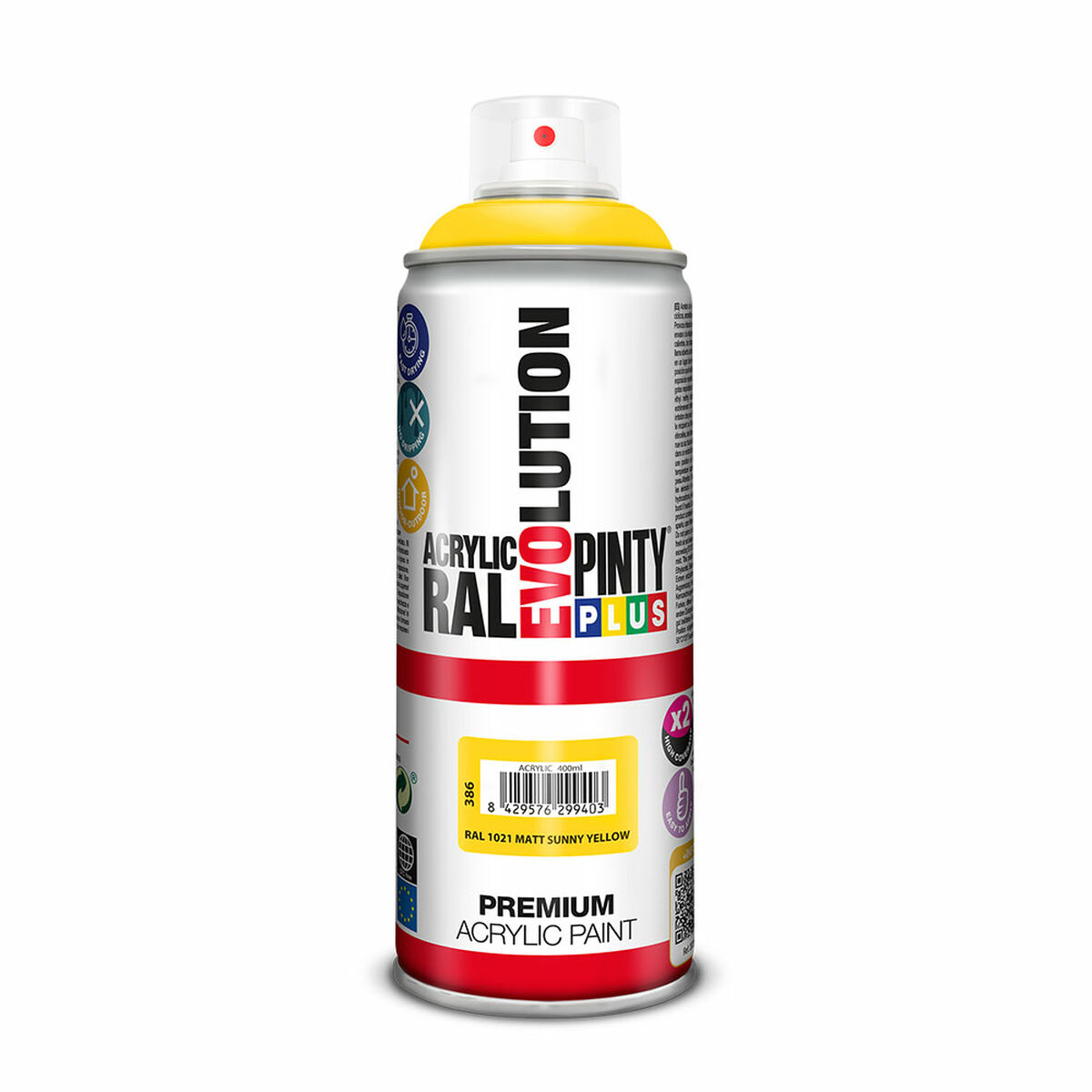 Sprejfärg Pintyplus Evolution RAL 1021 Sunny Yellow 400 ml Matt