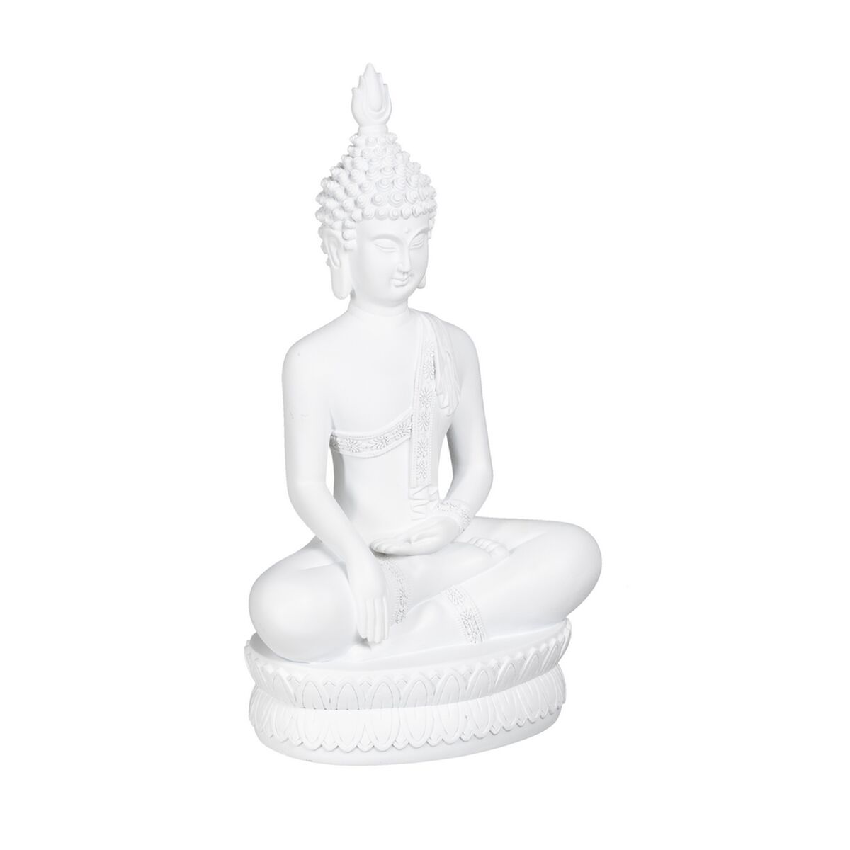 Prydnadsfigur Vit Buddha 19,2 x 12 x 32,5 cm - 2