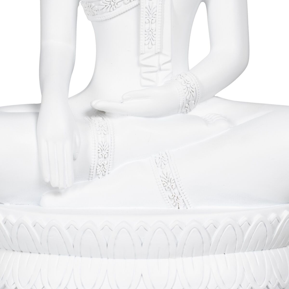 Prydnadsfigur Vit Buddha 19,2 x 12 x 32,5 cm - 5