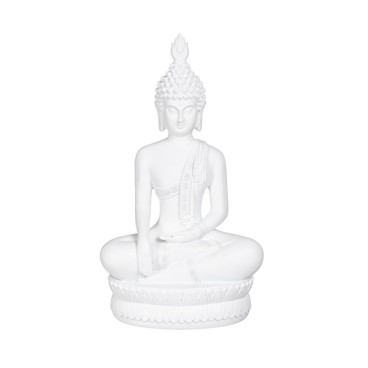 Prydnadsfigur Vit Buddha 19,2 x 12 x 32,5 cm