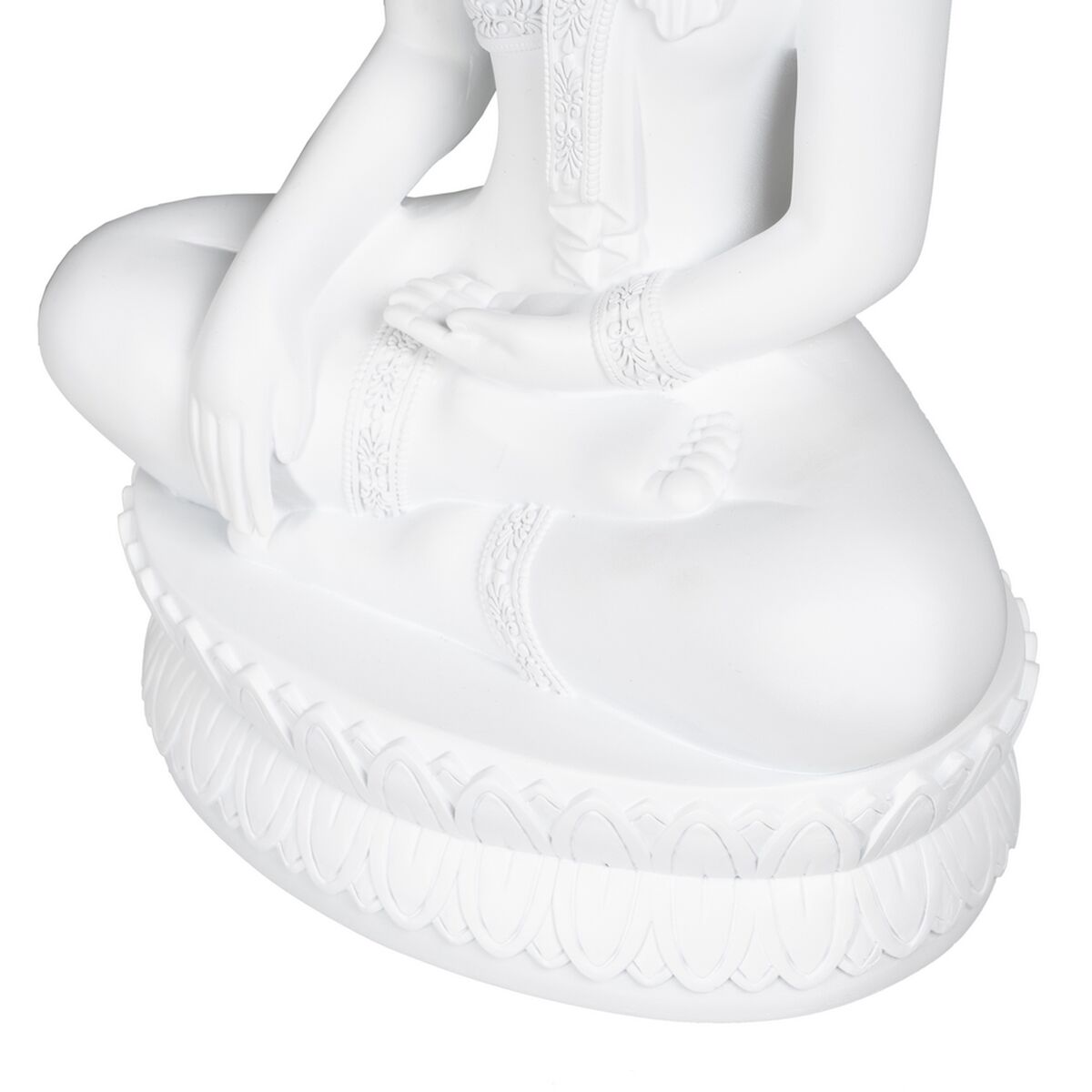Prydnadsfigur Vit Buddha 19,2 x 12 x 32,5 cm - 8