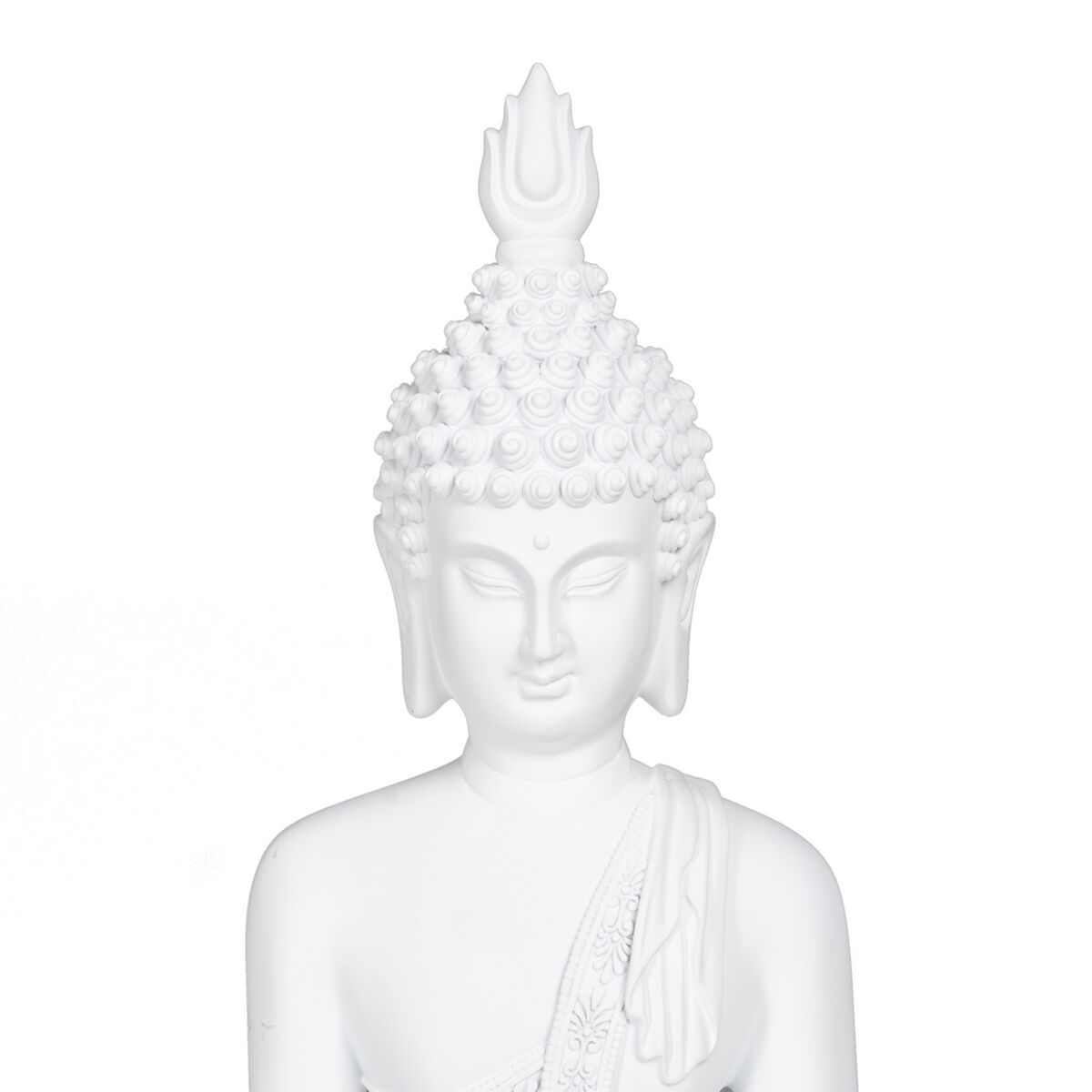Prydnadsfigur Vit Buddha 19,2 x 12 x 32,5 cm - 4