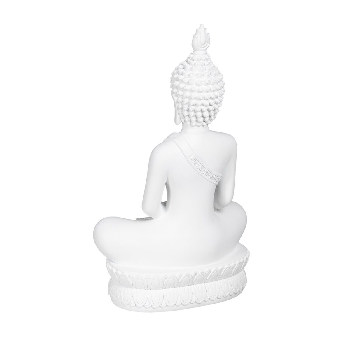 Prydnadsfigur Vit Buddha 19,2 x 12 x 32,5 cm - 3