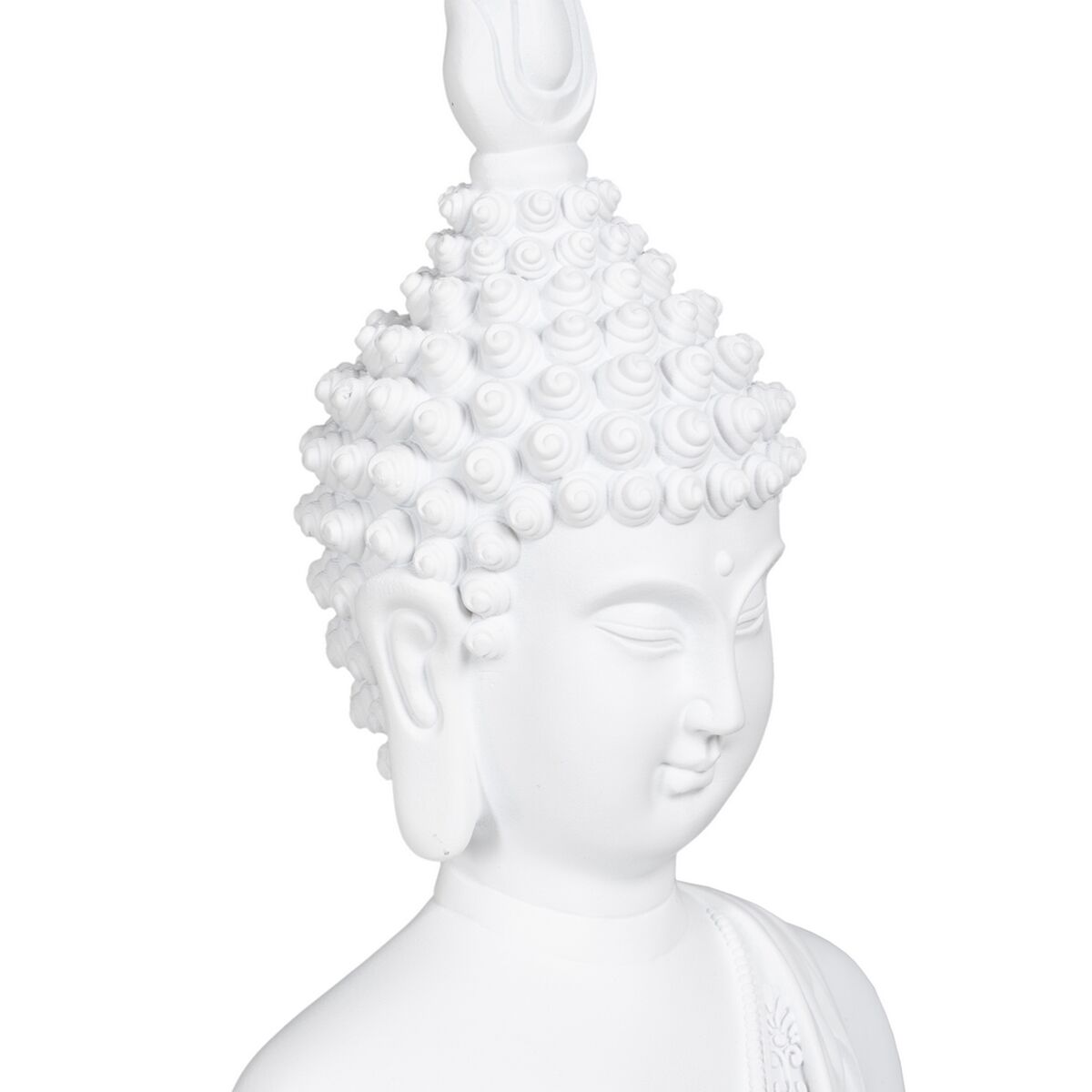 Prydnadsfigur Vit Buddha 19,2 x 12 x 32,5 cm - 6