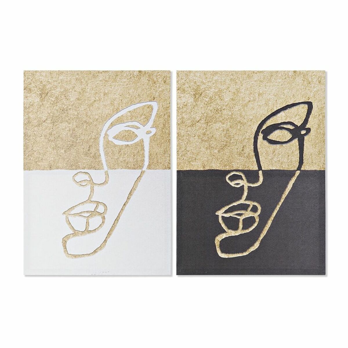 Tavla DKD Home Decor Ansikte Modern (50 x 1,8 x 70 cm) (2 antal)