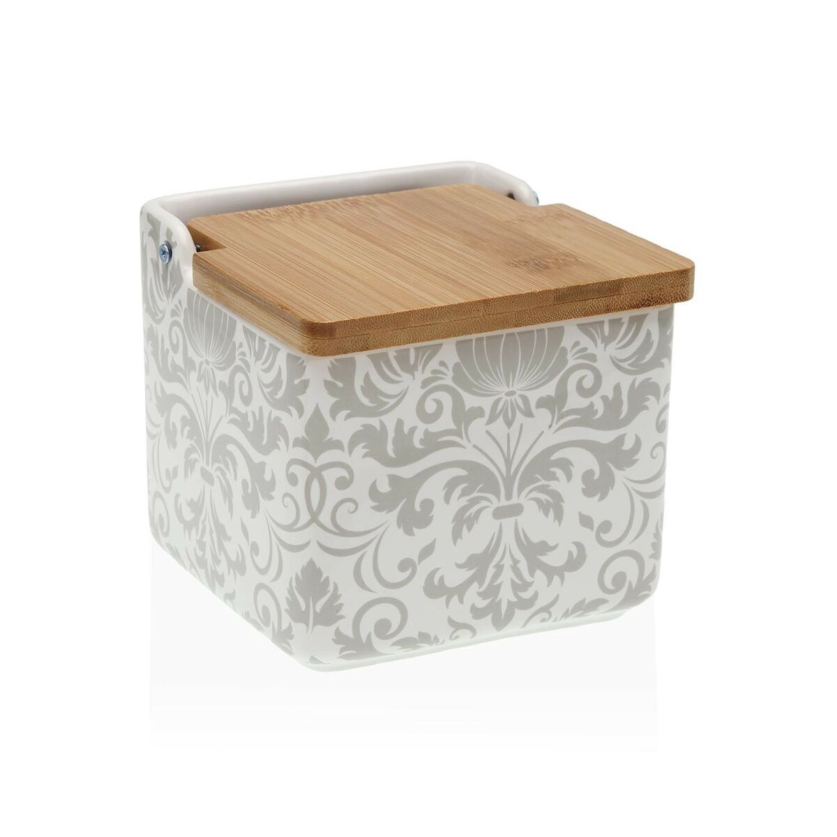 Saltkar med lock Versa Damasco Keramik Dolomite 12,2 x 11,5 x 12,2 cm - 2