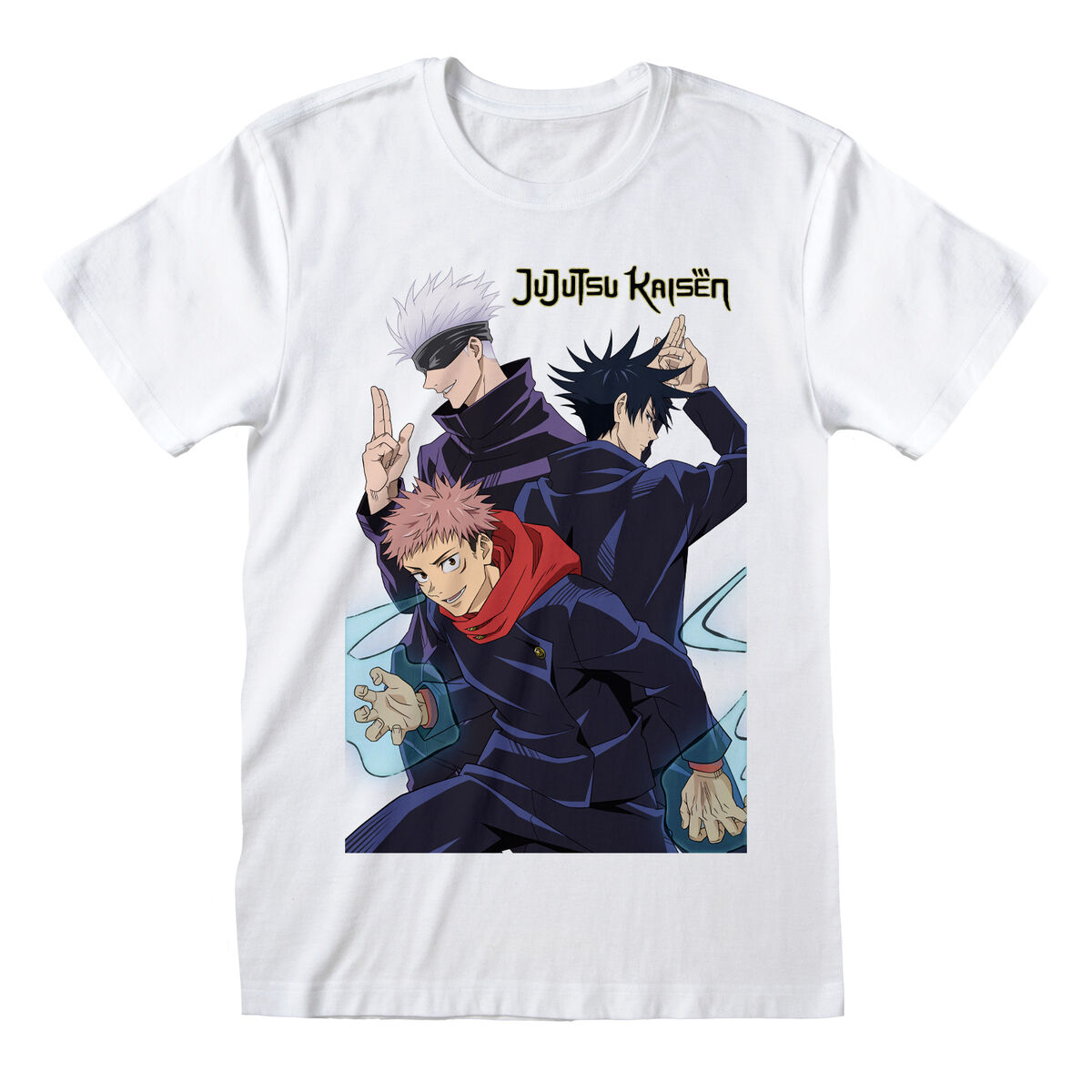 T-shirt med kortärm Jujutsu Kaisen Trio Vit Unisex