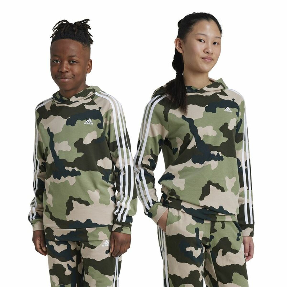 Tröja med huva Barn Adidas Essentials Multicolour Kamouflage - 2