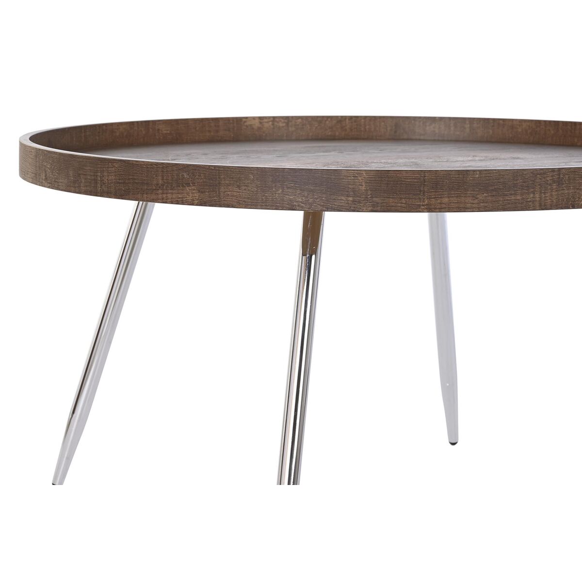 Soffbord DKD Home Decor Brun Silvrig Metall Stål Trä MDF 30 x 40 cm 78 x 78 x 41,5 cm - 2