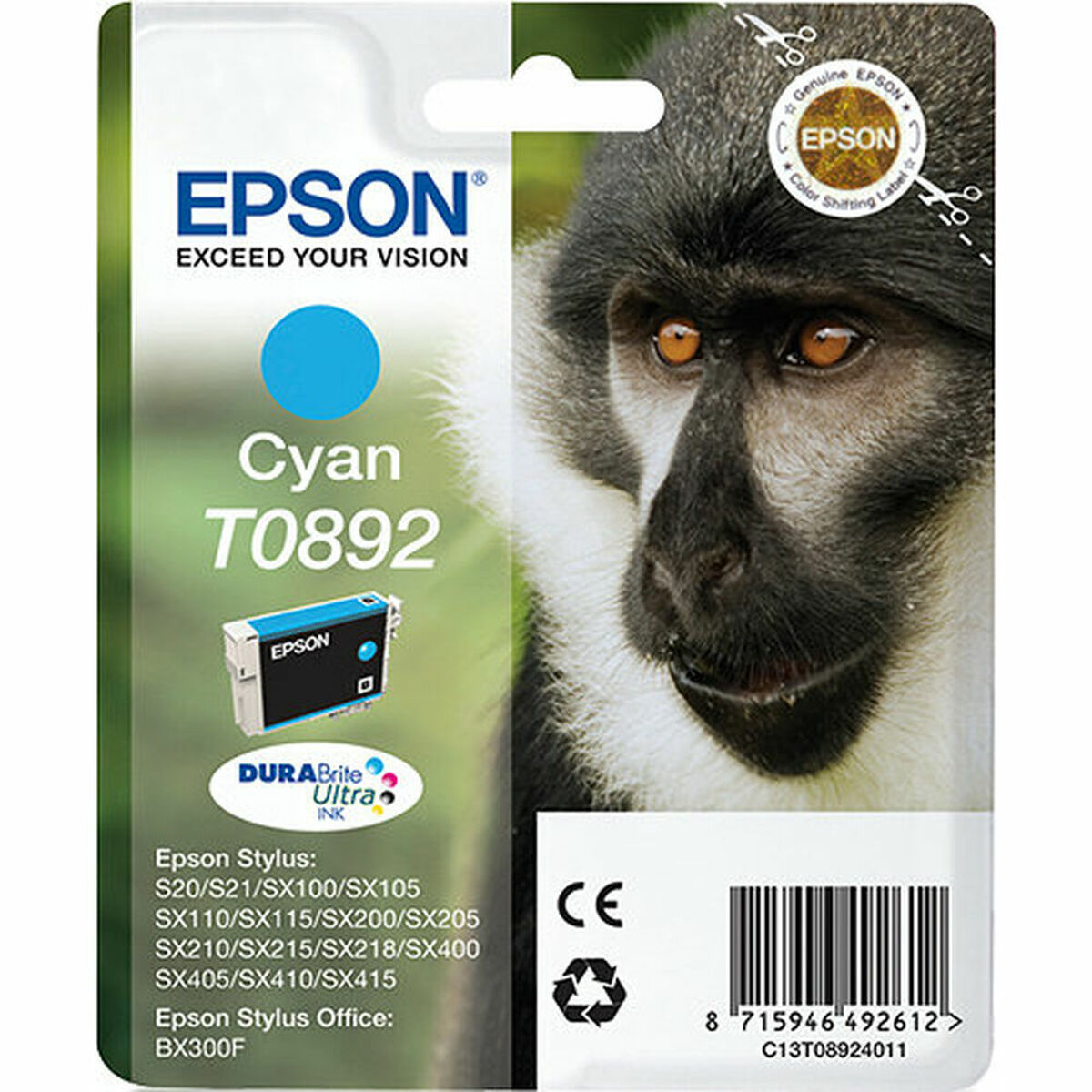 Original Bläckpatron Epson C13T08924011 Turkos