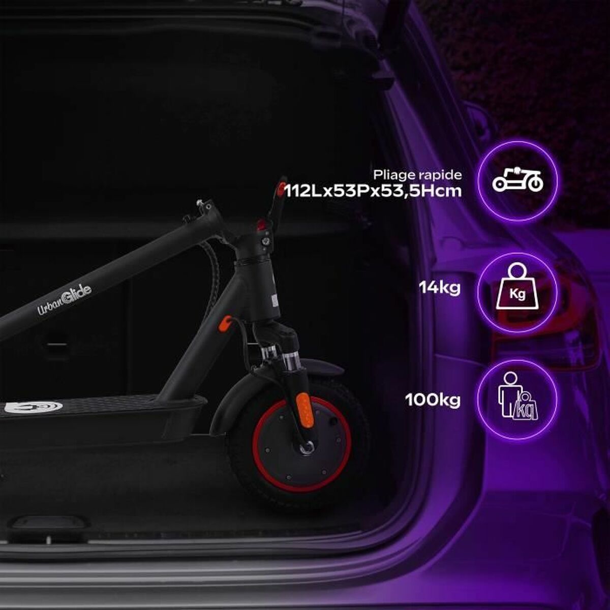 Elscooter Urbanglide 100 MAX Svart 350 W 25 km/h - 7