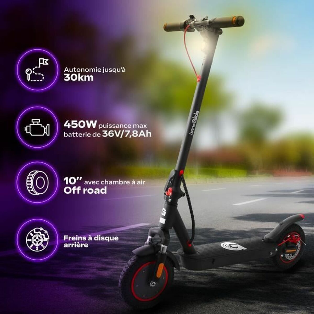 Elscooter Urbanglide 100 MAX Svart 350 W 25 km/h - 3
