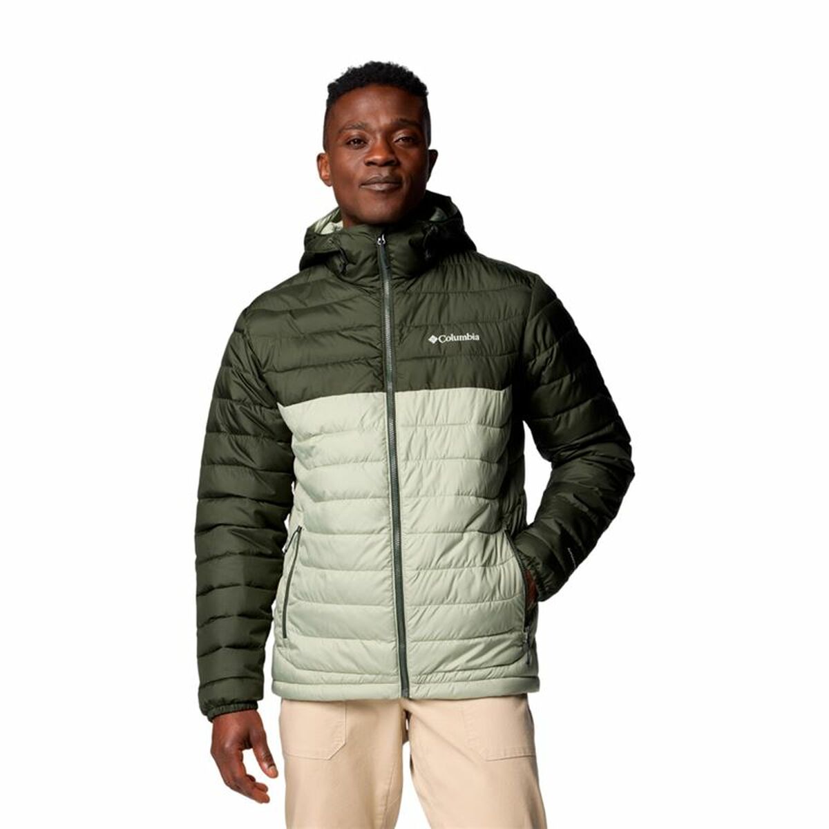 Träningsjacka Herr Columbia Powder Lite II Grön Grå