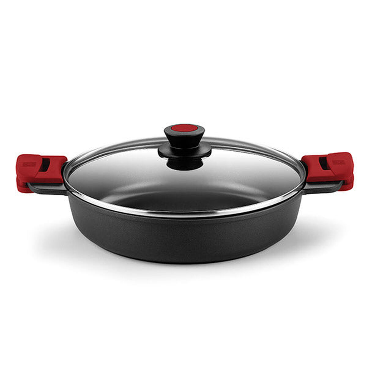 Kastrull med glaslock BRA A410524 Ø 24 cm Svart Röd 2,3 L 300 g - 2