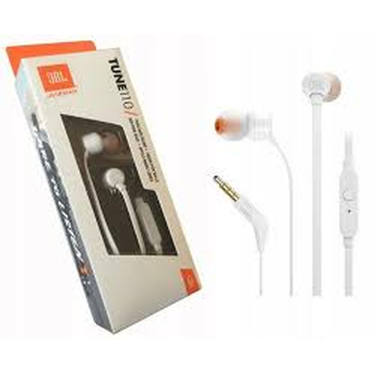 Hörlurar med Mikrofon JBL T110 Vit