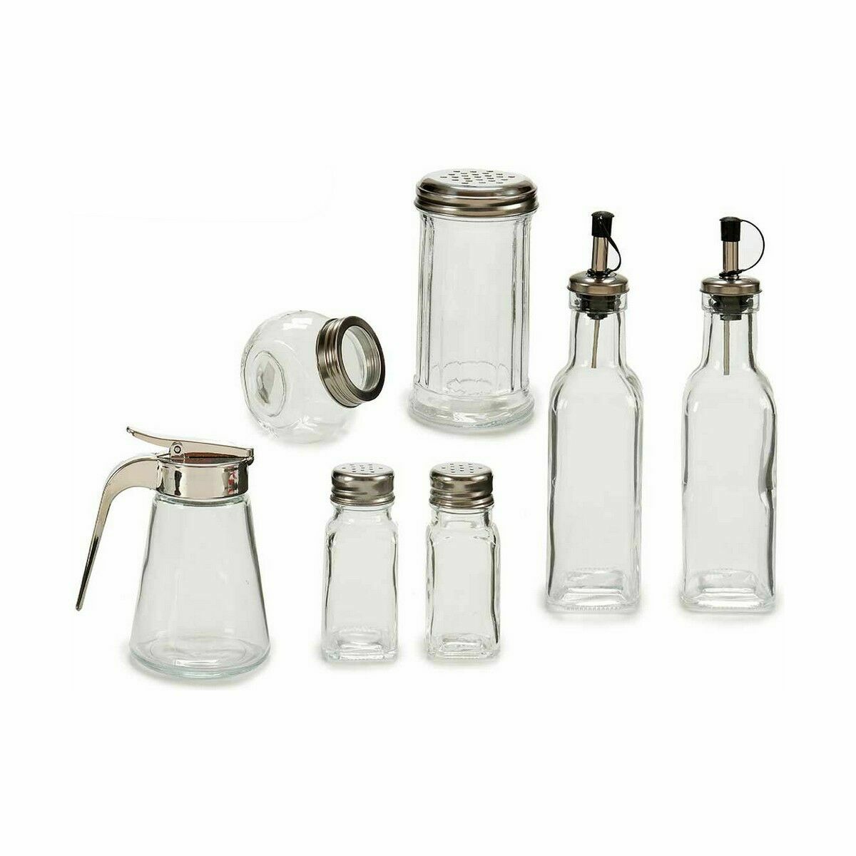 Condiment container set Silvrig Metall (12 antal) - 5