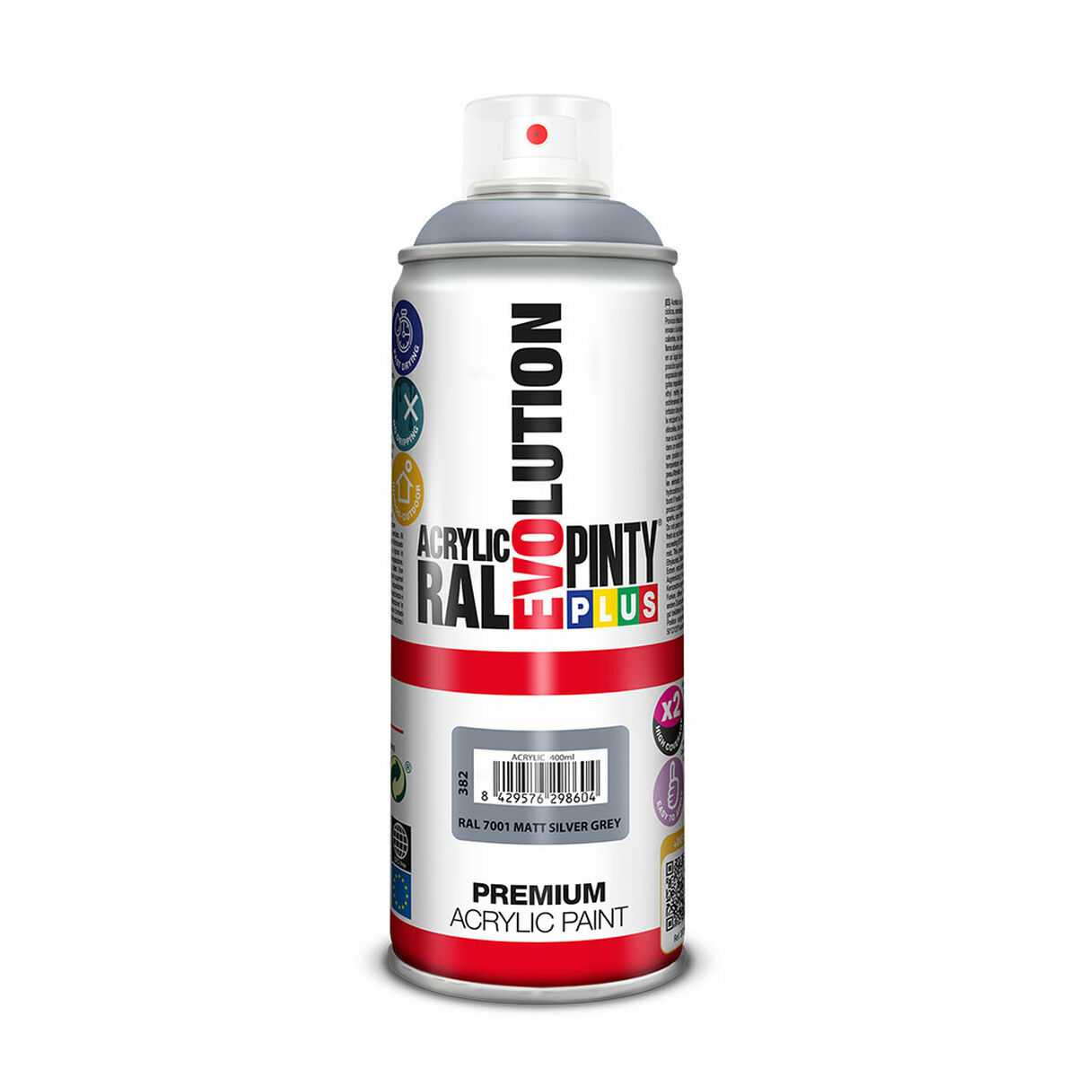 Sprejfärg Pintyplus Evolution RAL 7001 Grå Silvrig 400 ml Matt