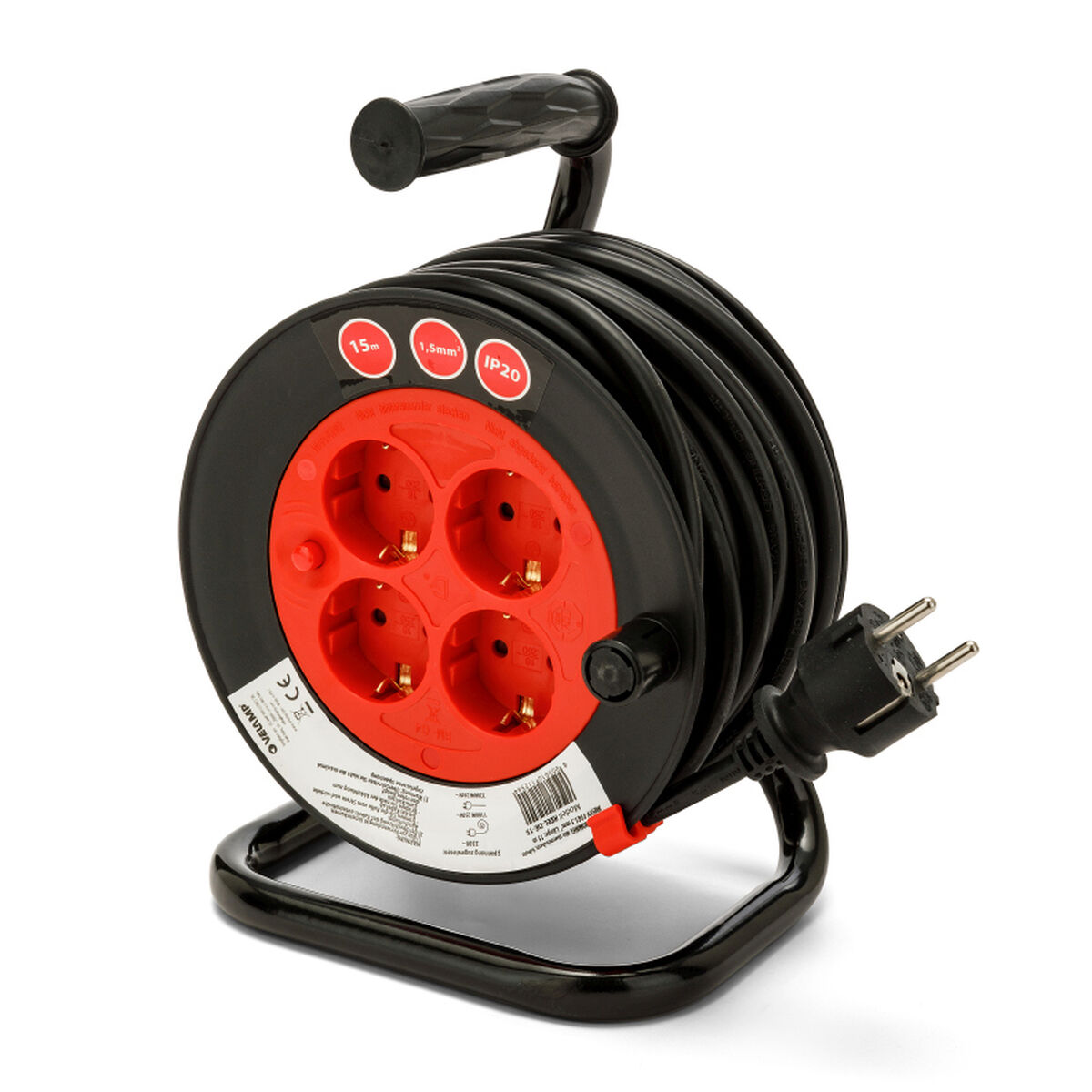 Kabelrullar Velamp brico 4 tomas REEL 15 m 3 x 1,5 mm 4 Plug