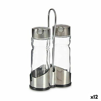 Set med olja och vinäger Transparent Metall (12 antal)
