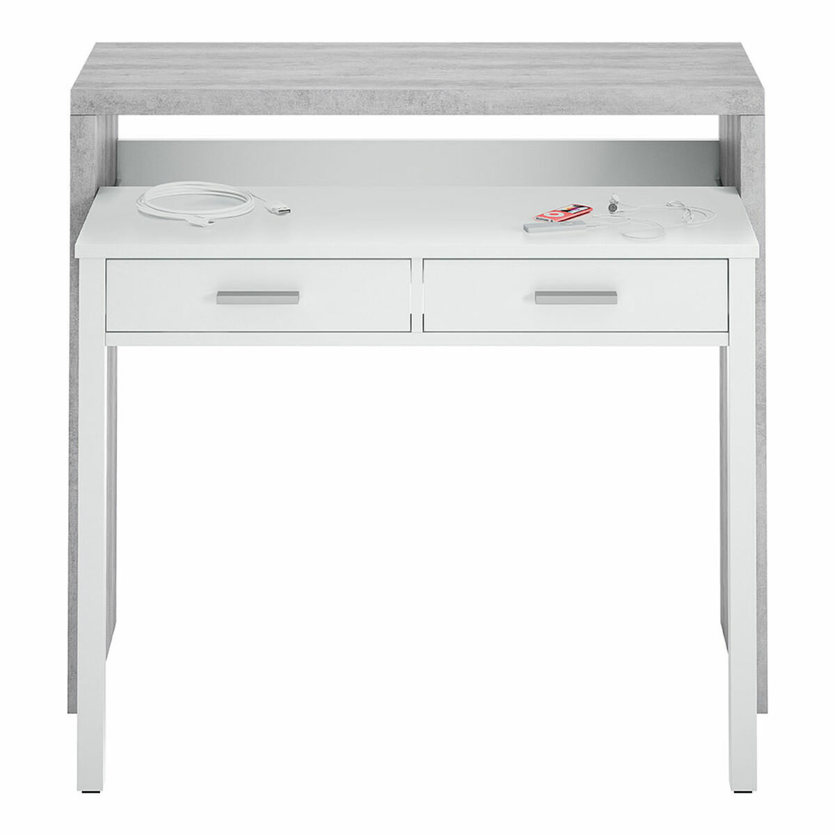 Skrivbord Forés Vit 98,5 X 36 X 87,5 CM Metall MDF - 3
