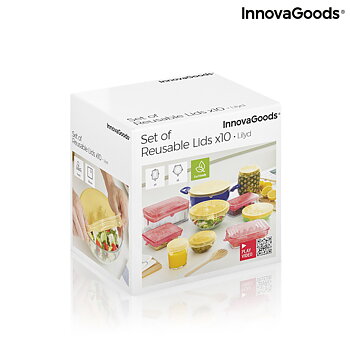 Set med 10 återanvändbara och justerbara lock till köket Lilyd InnovaGoods