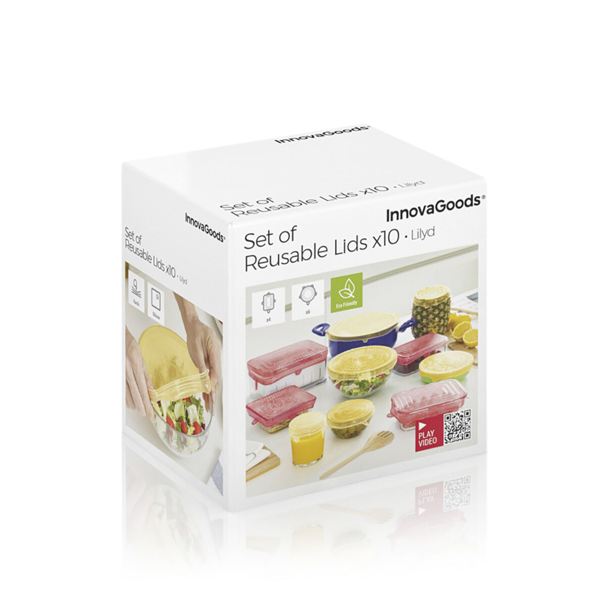 Set med 10 återanvändbara och justerbara lock till köket Lilyd InnovaGoods - 10