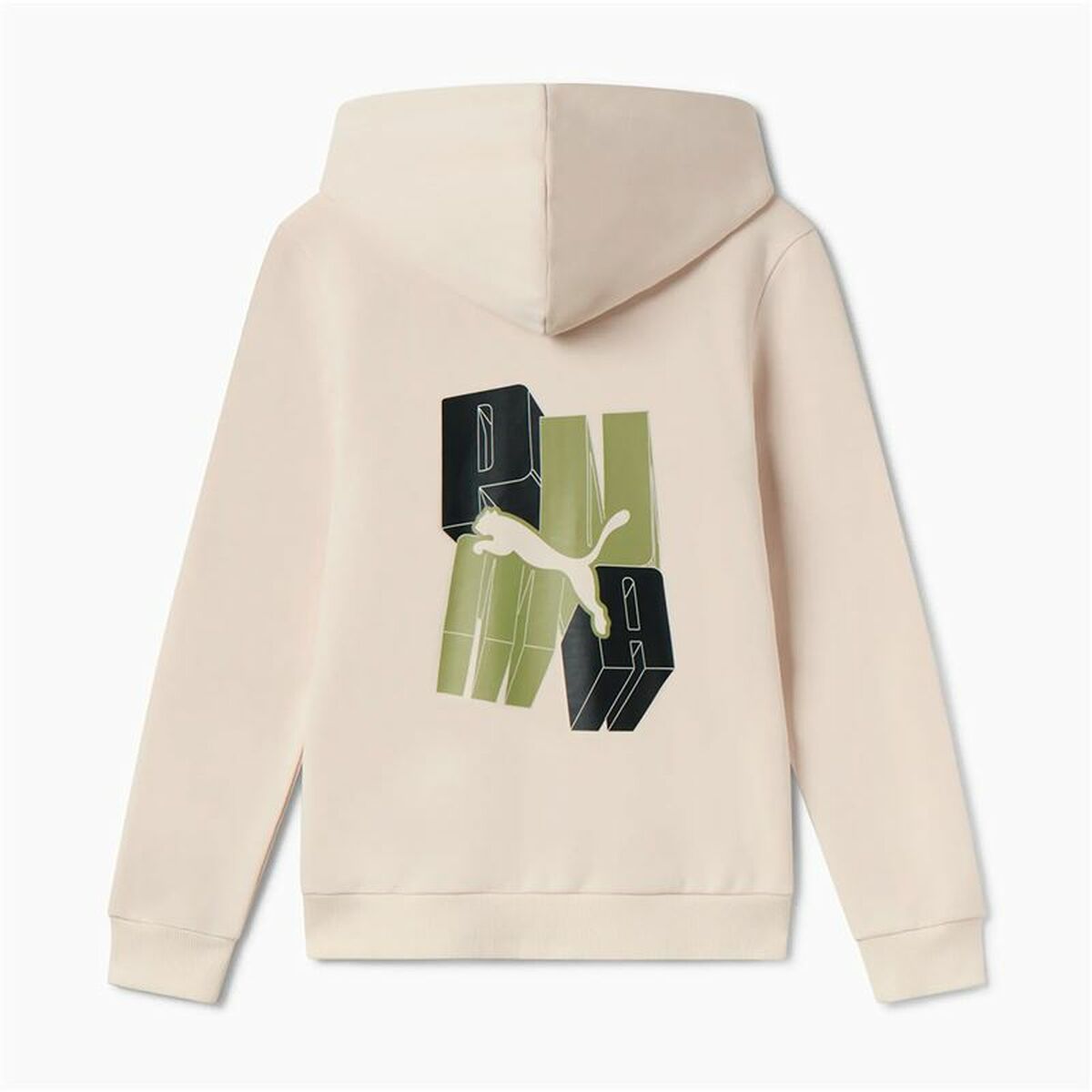 Jacka Barn Puma Essentials+ Graphic Hoodie Fz Beige - 2