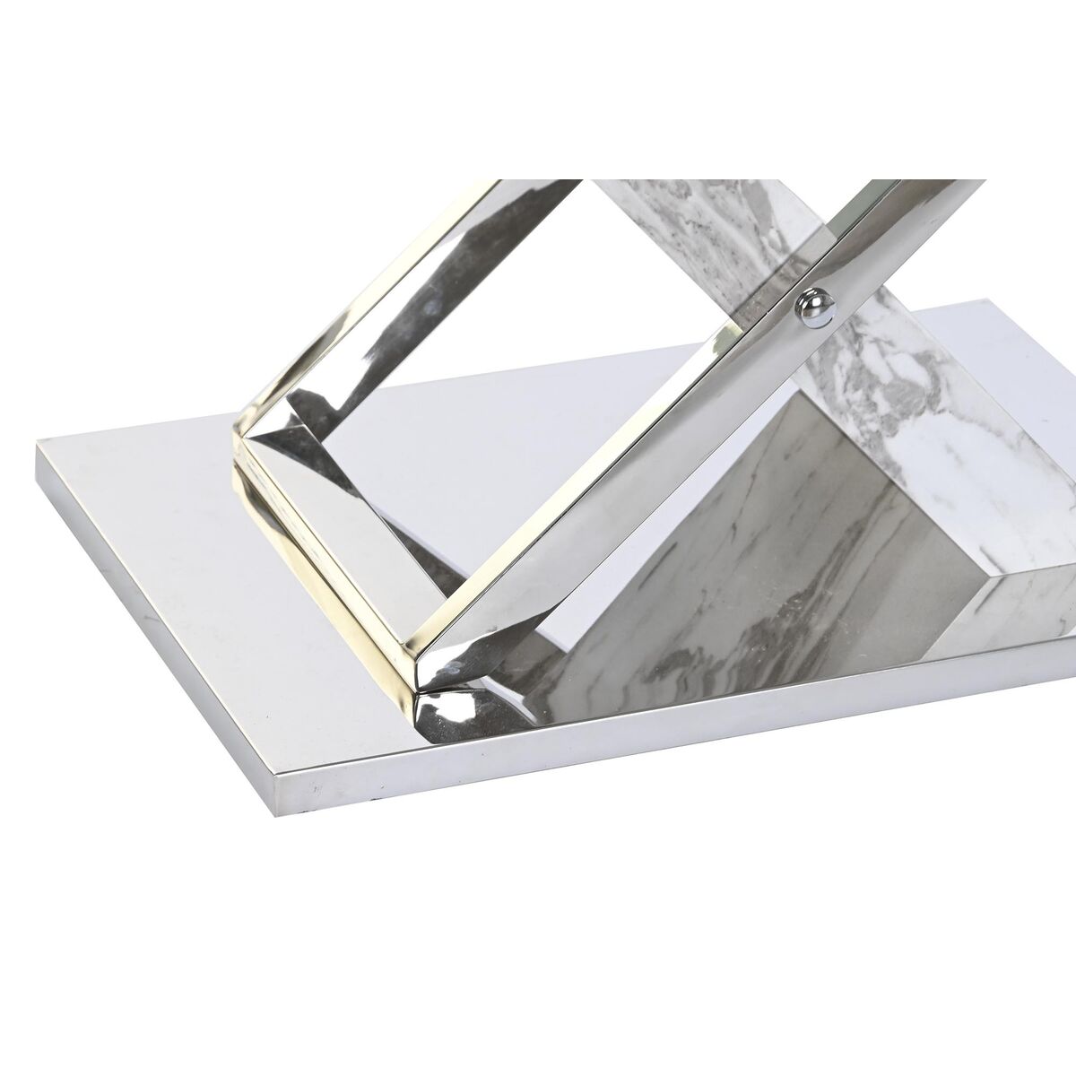 Soffbord DKD Home Decor Vit Silvrig Glas Stål 120 x 60 x 42 cm - 4